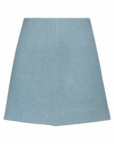 Ganni Woman Mini skirt Slate blue Recycled wool, Polyamide Cover