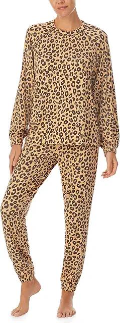 Sanctuary Long Sleeve Popover and Joggers PJ Set (Animal) Women's Pajama Sets Cover