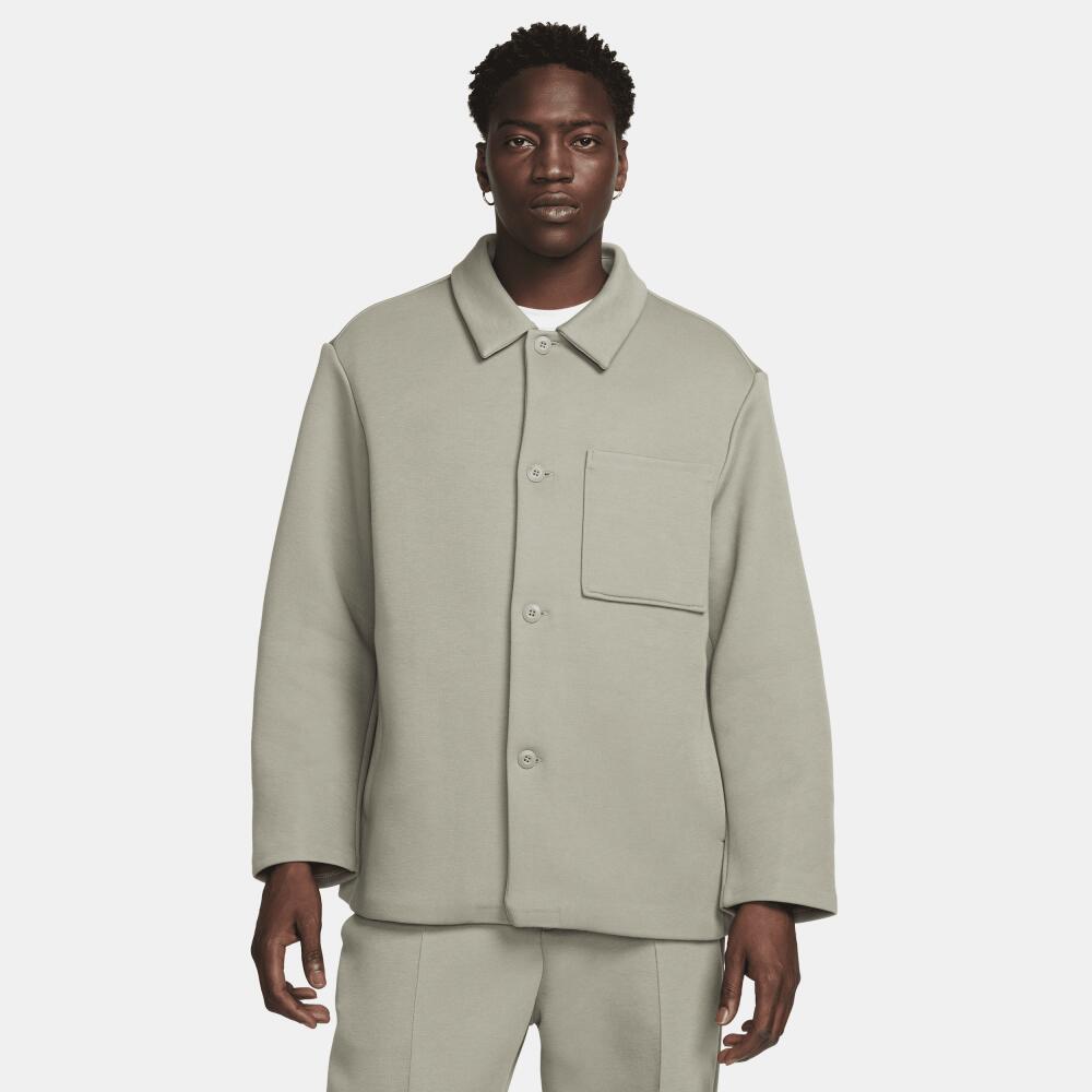 Men's Nike Sportswear Tech Fleece Reimagined Oversized Shacket in Grey Cover