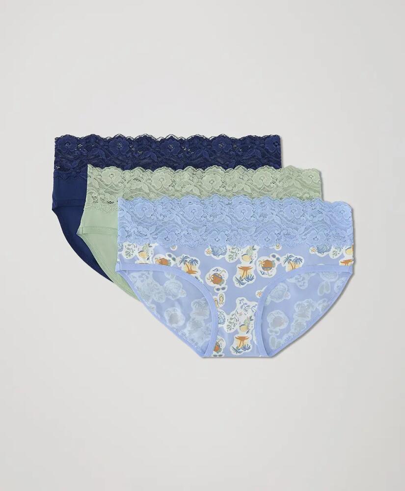 Pact Organic Lace Waist Brief 3-Pack in Sea Shells Cover