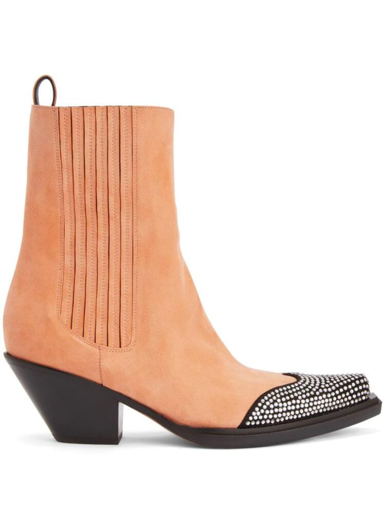 Alexandre Vauthier suede studded ankle boots - Brown Cover