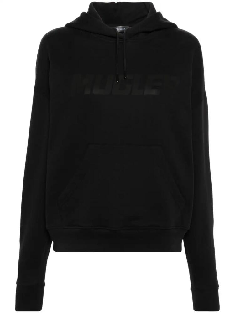 Mugler logo-raised hoodie - Black Cover