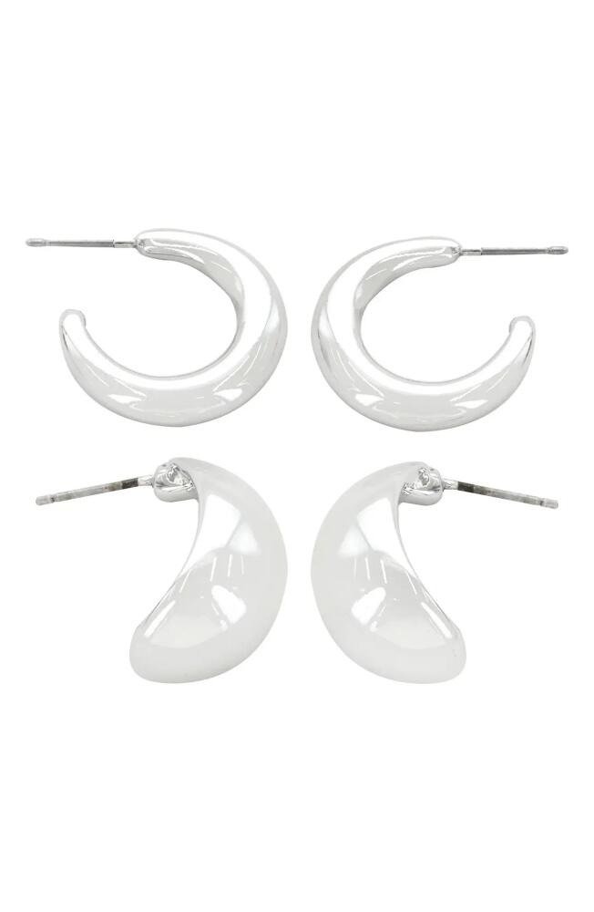 Panacea Set of 2 Hoop Earrings in Silver Cover