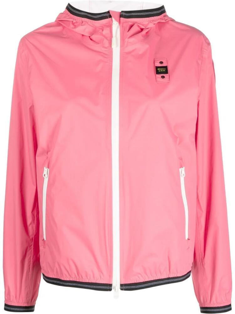 Blauer logo-patch bomber jacket - Pink Cover