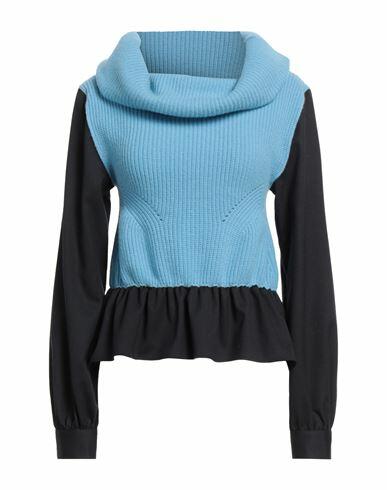 Semicouture Woman Sweater Light blue Wool, Polyamide Cover