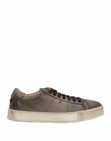 Santoni Man Sneakers Khaki Soft Leather Cover