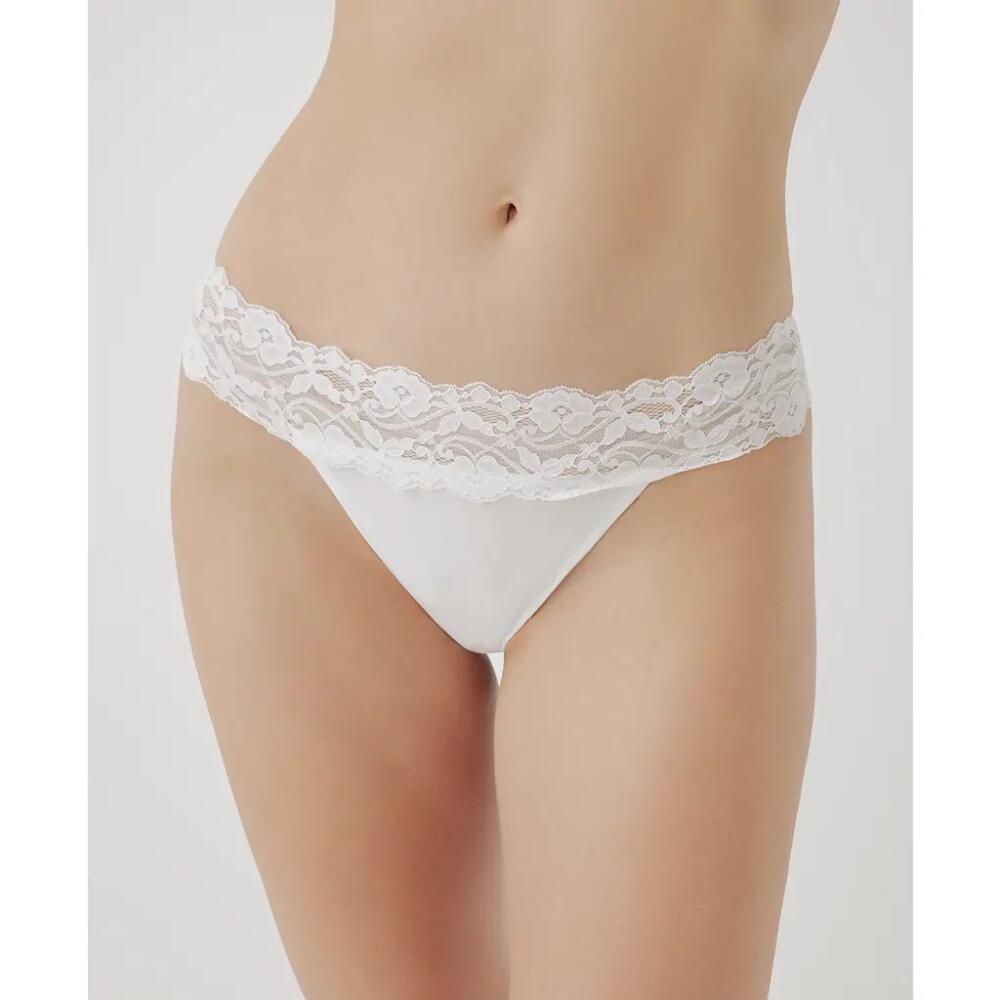 Pact Organic Cotton Lace Waist Thong 3-Pack in Heather Basics Cover