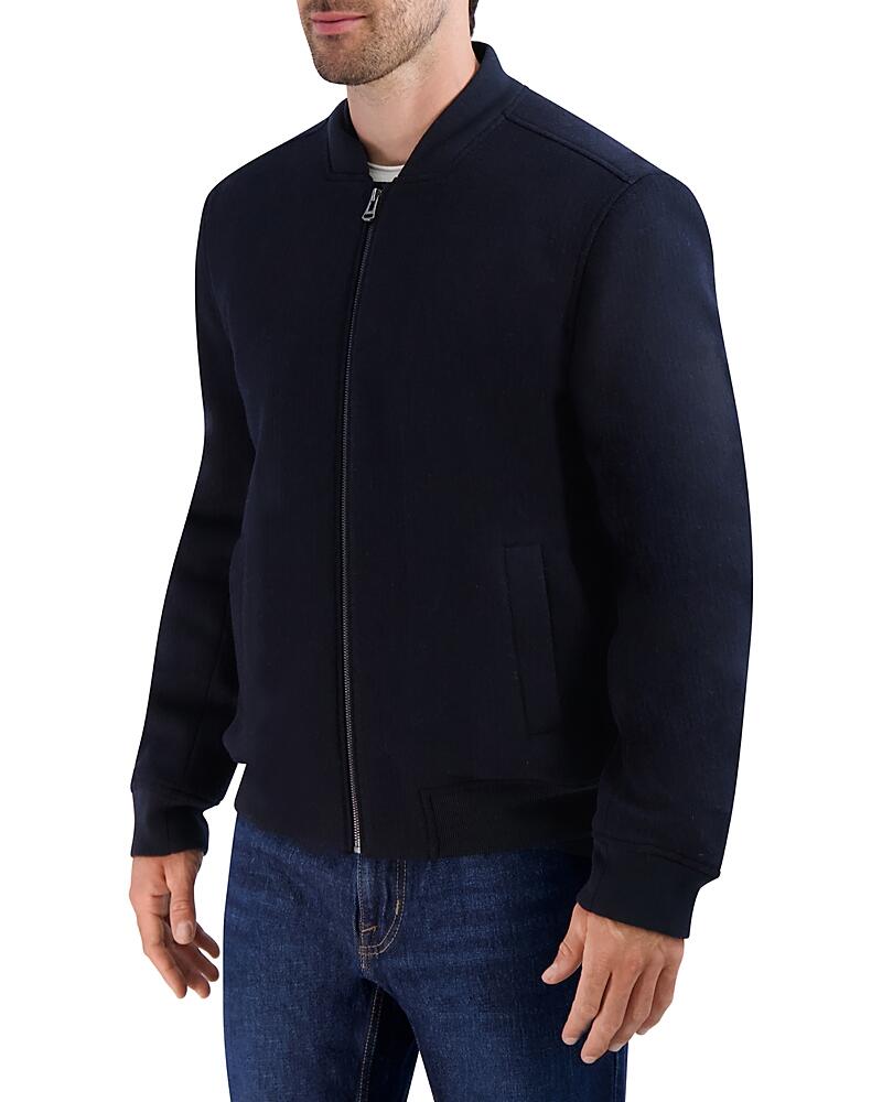 Cole Haan Wool Blend Textured Bomber Jacket Cover