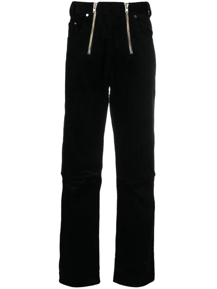 GmbH double-zip corduroy straight-leg trousers - Black Cover