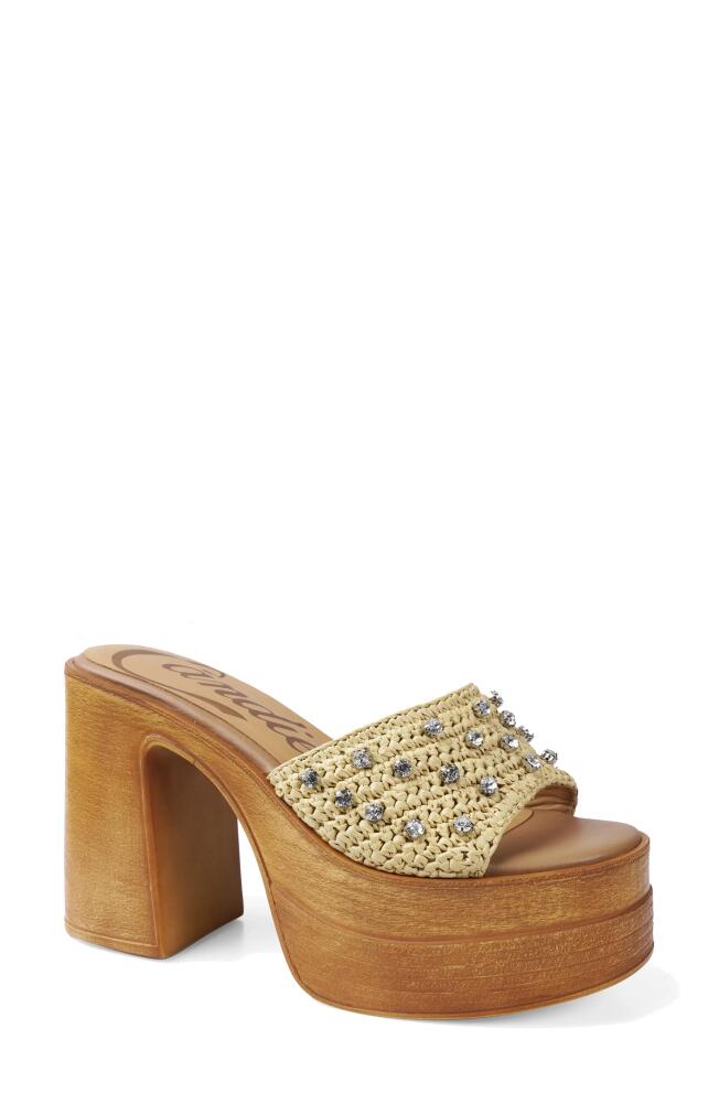 Candie's Febe Platform Sandal in Natural Raffia Cover