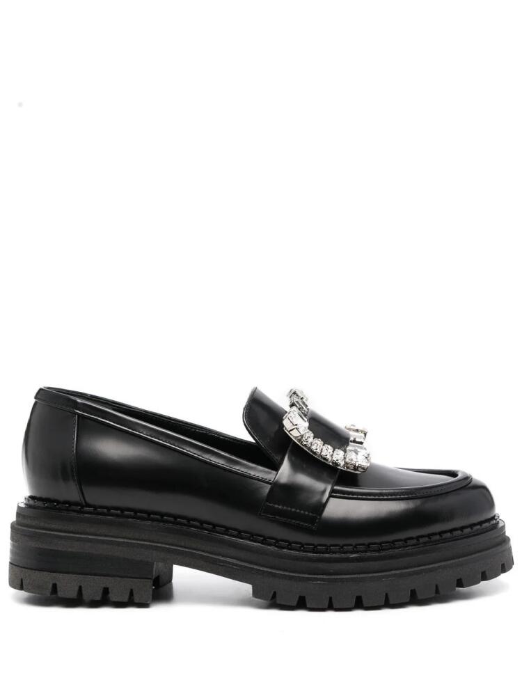 Sergio Rossi crystal embellished chunky-sole loafers - Black Cover