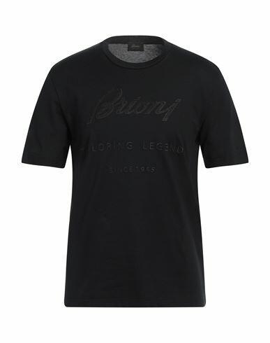 Brioni Man T-shirt Black Cotton Cover