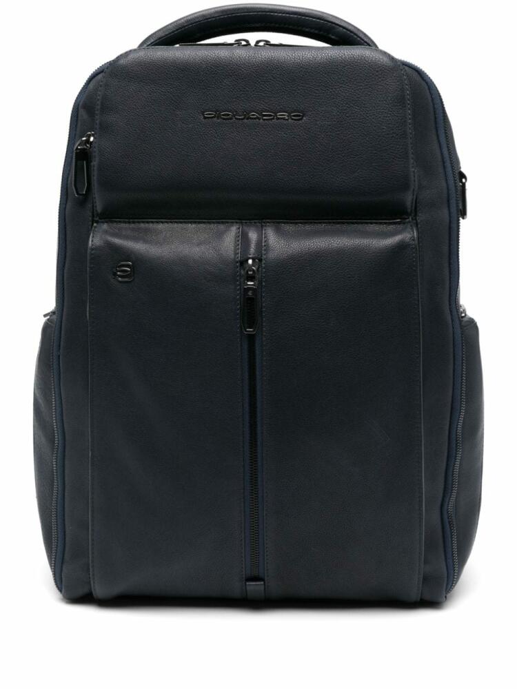 PIQUADRO leather backpack - Blue Cover