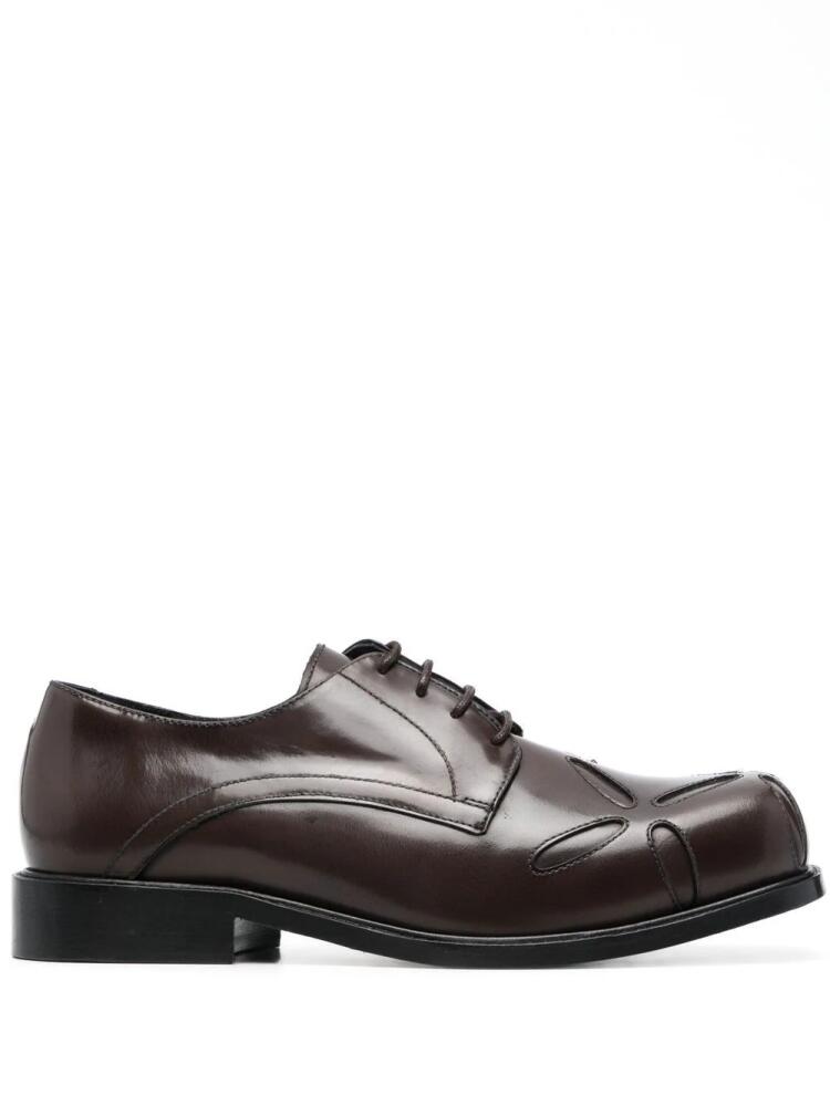 Stefan Cooke Slashed square-toe Derby shoes - Brown Cover