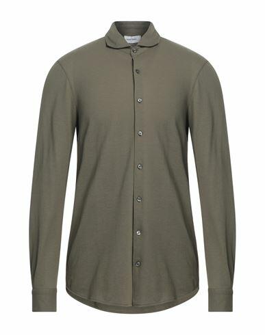 Gran Sasso Man Shirt Military green Cotton Cover