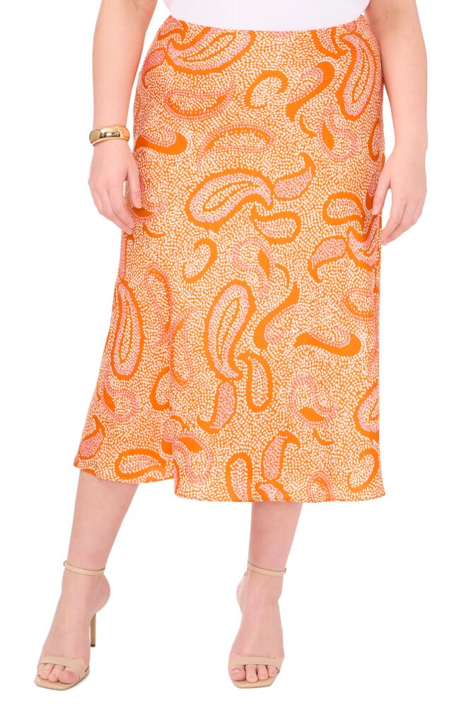 1.STATE Print Midi Skirt in Russet Orange Cover