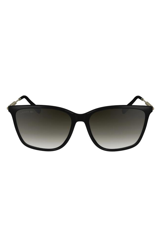 Lacoste Premium Heritage 57mm Gradient Rectangular Sunglasses in Black Cover