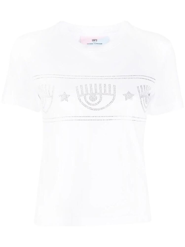 Chiara Ferragni crystal-embellishment cotton T-shirt - White Cover