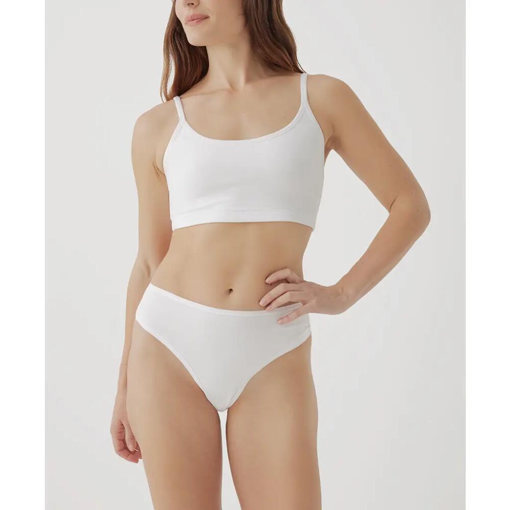 Pact Organic Cotton Everyday Strappy Scoop Bralette in White Cover