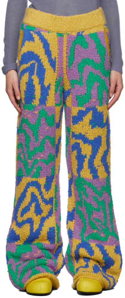 The Elder Statesman Multicolor Warbled Check Lounge Pants Cover