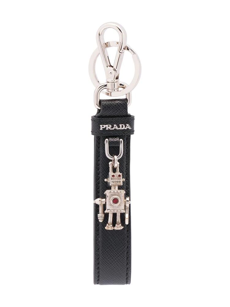 Prada logo-plaque keychain - Black Cover