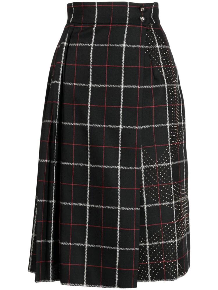 Elie Saab check-pattern high-waist skirt - Black Cover