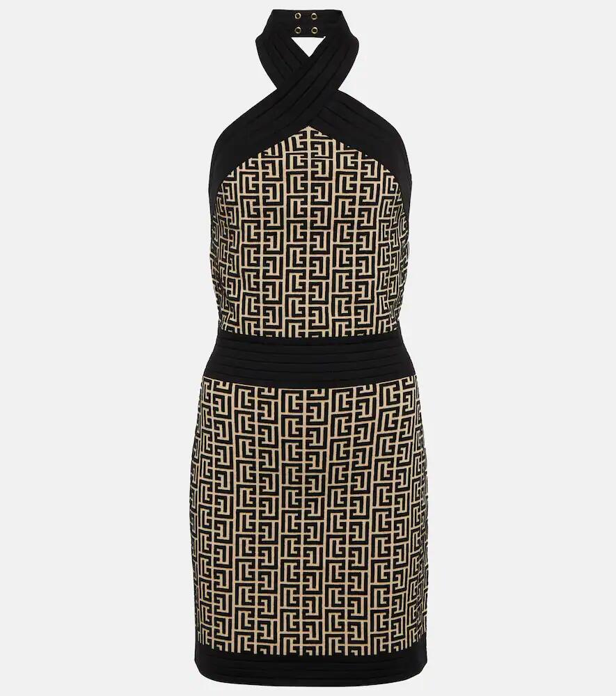 Balmain Monogram halter-neck minidress Cover