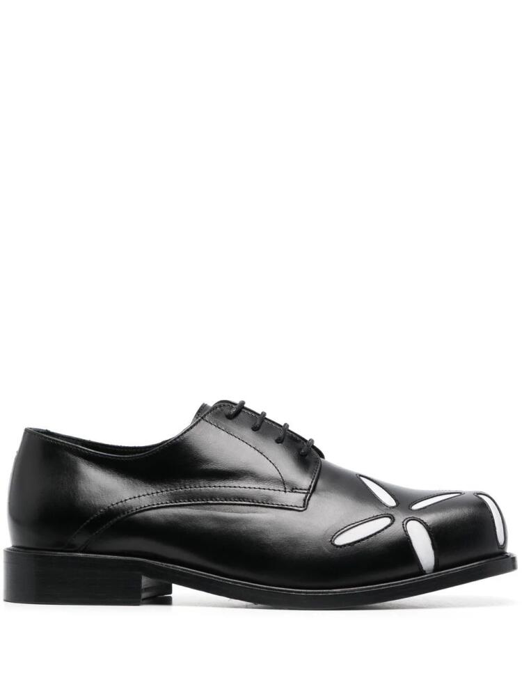 Stefan Cooke Slashed square-toe Derby shoes - Black Cover