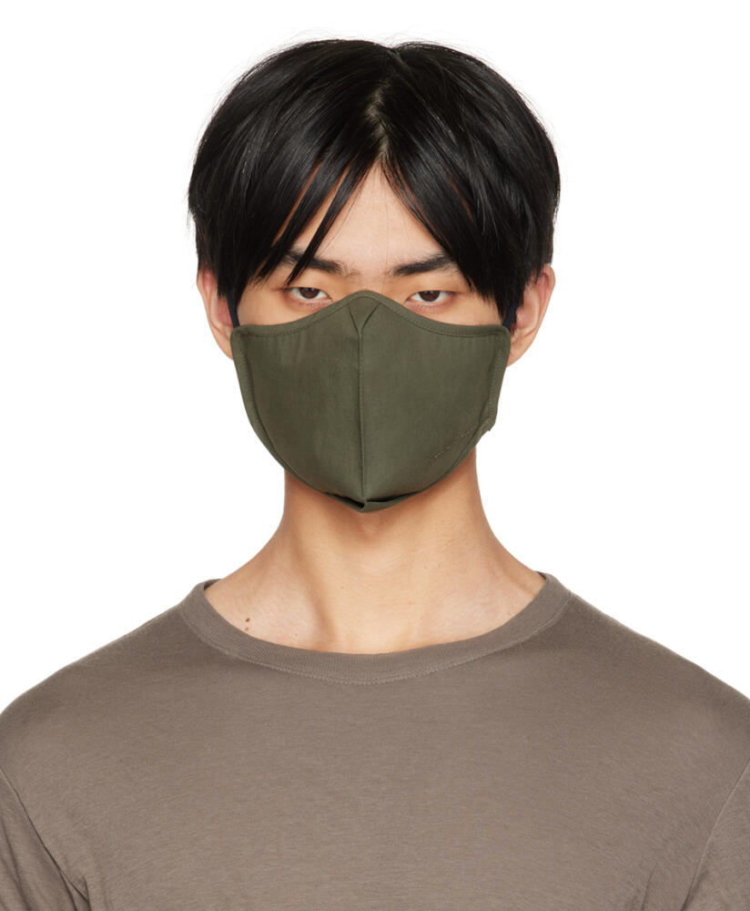 Rick Owens Green Poplin Face Mask Cover