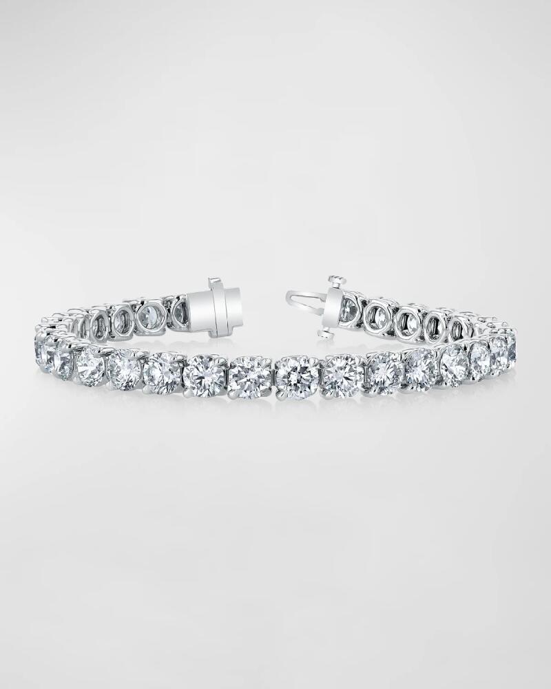 Neiman Marcus Diamonds x Christina Adamo Platinum Round-Cut Diamond Buttercup Tennis Bracelet, 8.00tcw, 7"L Cover