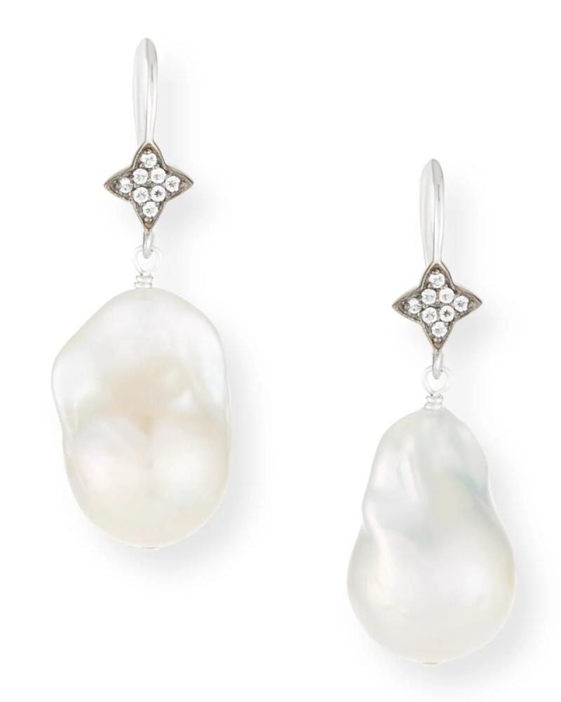 Margo Morrison Baroque Pearl & Sapphire Drop Earrings Cover