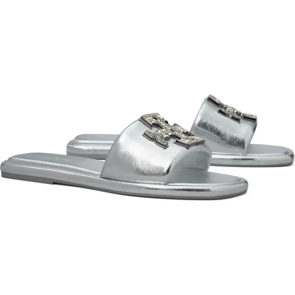 Tory Burch Double T Deco Sport Slide Sandal in Silver Cover