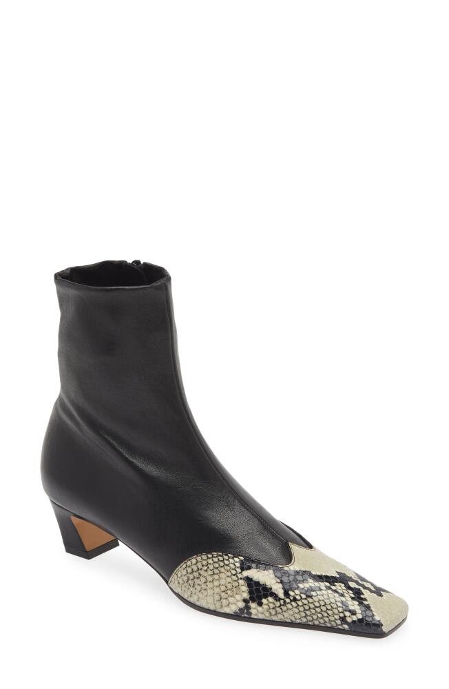 Khaite Dallas Cap Toe Sock Bootie in Black/Natural Cover