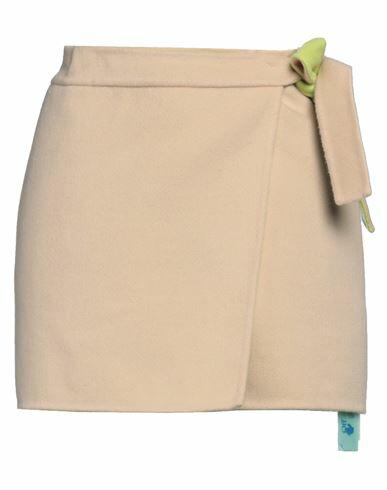 Off-white Woman Mini skirt Beige Virgin Wool, Cashmere Cover