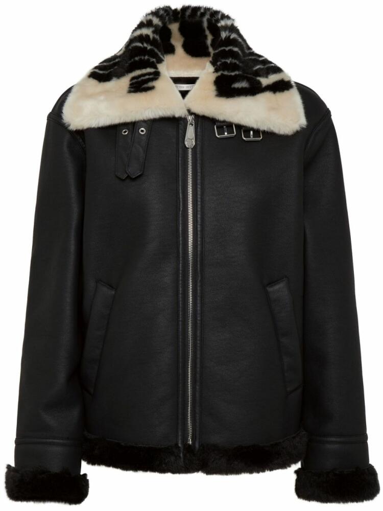 Philipp Plein faux fur-collar bomber jacket - Black Cover