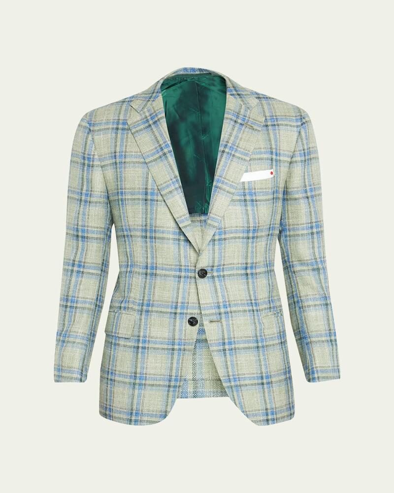 Kiton Men's Plaid Sport Coat Cover