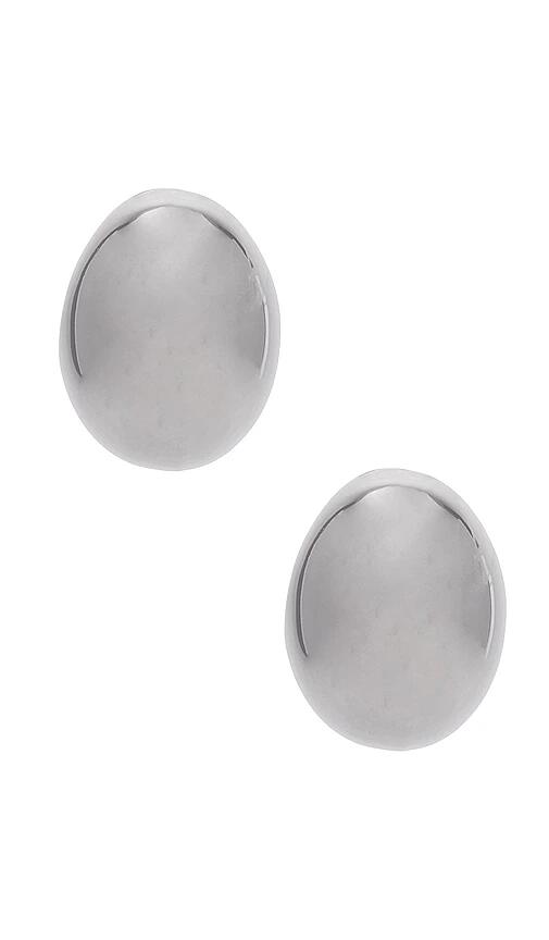 BRACHA Jenny Dome Earrings in Metallic Silver Cover