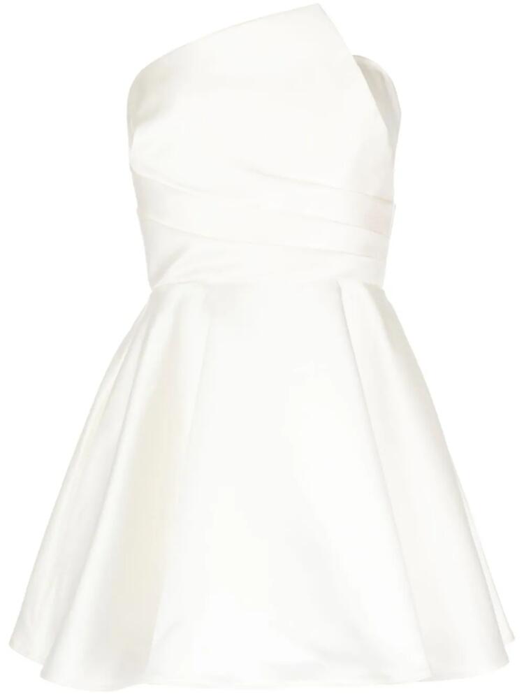 Amsale asymmetrical draped bodice mini dress - White Cover