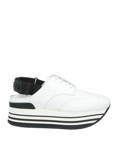 Hogan Woman Lace-up shoes White Soft Leather Cover