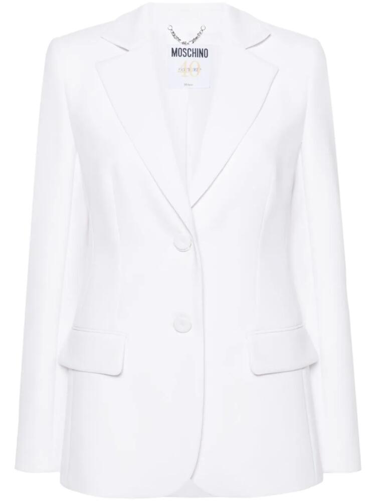 Moschino notched-lapels single-breasted blazer - White Cover