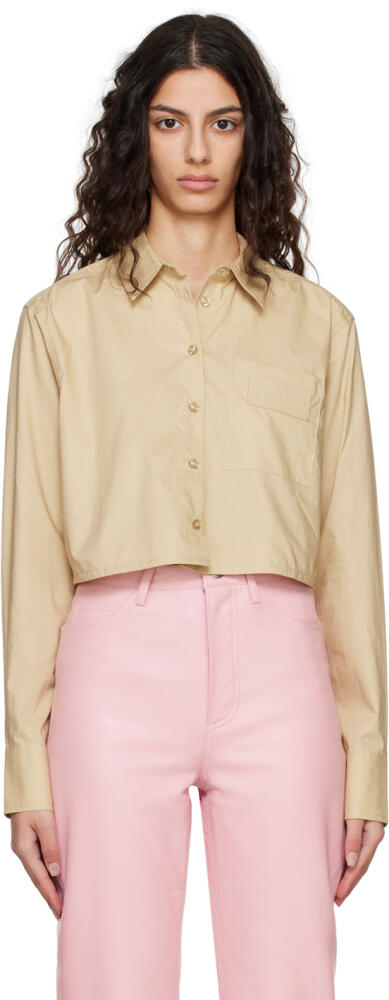 REMAIN Birger Christensen Beige Cropped Shirt Cover