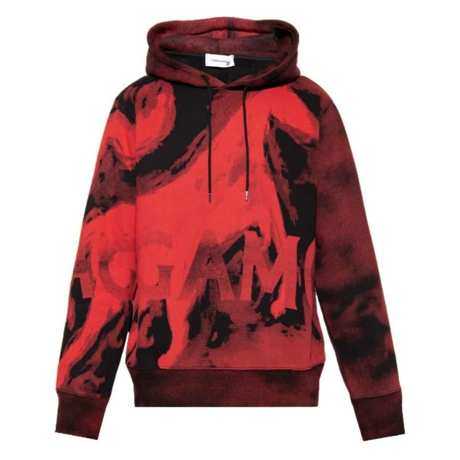 Ferragamo Mustang Print Cotton Hoodie Cover