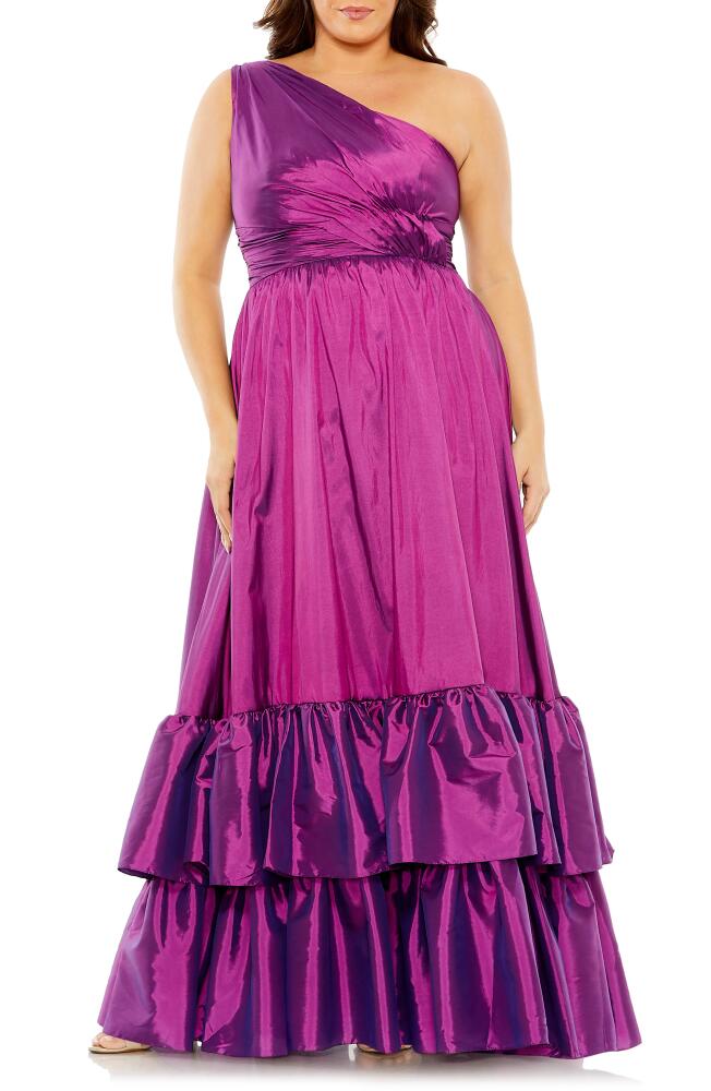 FABULOUSS BY MAC DUGGAL Metallic One-Shoulder Gown in Ultra Violet Cover