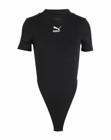 Puma Classics Ribbed Bodysuit Woman Bodysuit Black Polyester, Cotton, Elastane Cover