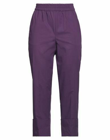 Biancoghiaccio Woman Pants Deep purple Cotton Cover