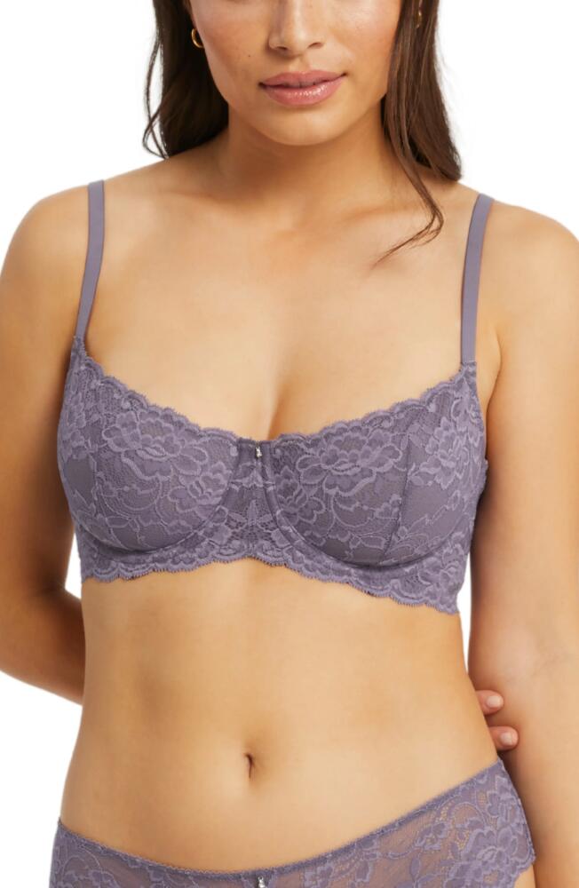 Montelle Intimates Flirt Lace Underwire Demi Bra in Purple Cloud Cover