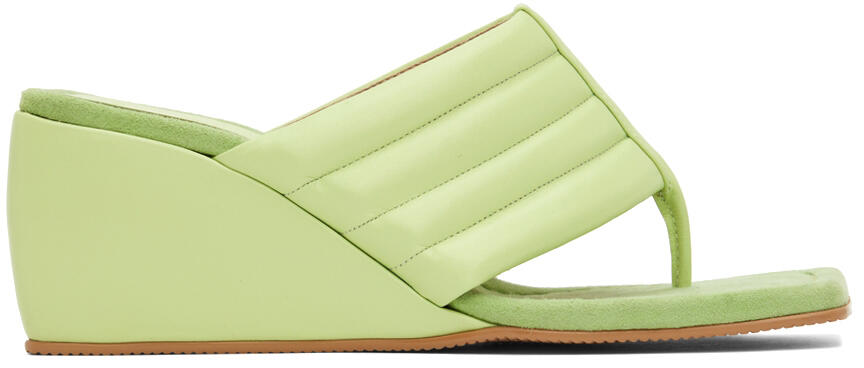 OSOI Green Wedge Wave Sandals Cover