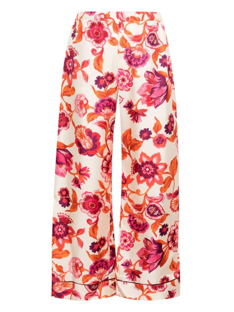 La DoubleJ floral-print pajama trousers - Neutrals Cover