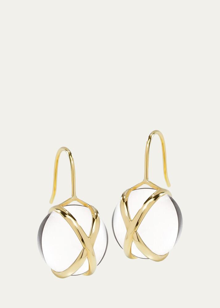 L. Klein Prisma 18k Gold Medium Crystal Quartz Drop Earrings Cover