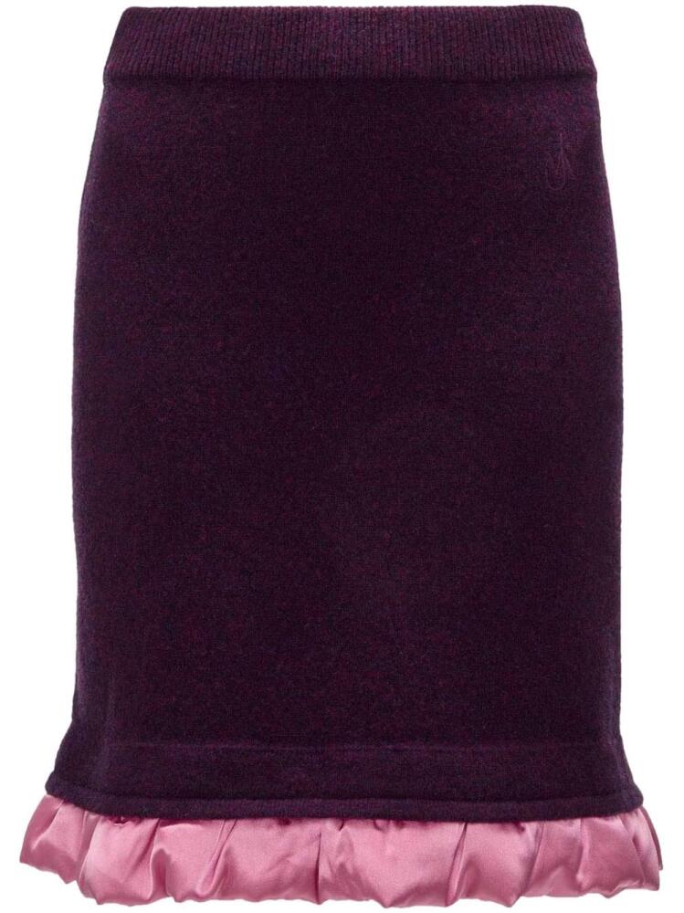 JW Anderson satin-trimmed mini skirt - Purple Cover